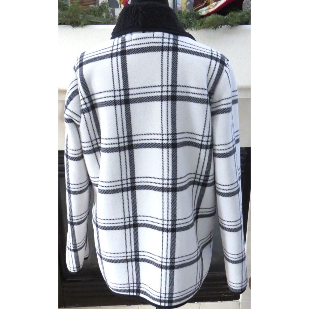 Sonoma Goods For Life Sherpa Fleece Waterfall Jacket black/white L EUC - Picture 5 of 10